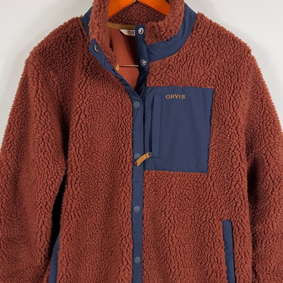 Orvis‎ MAD RIVER JACKET in Ruset Color. Men’s XL. Full Snap Sherpa Jacket - Picture 3 of 7